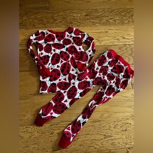 2T - LITTLESLEEPIES - Red Ladybug Print Pajama Set